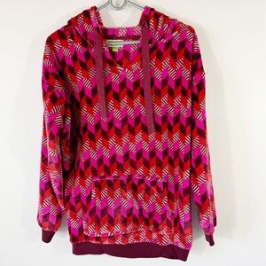 Vera Bradley Fleece Hooded Pullover Bohemian Chevron Pattern Size Small